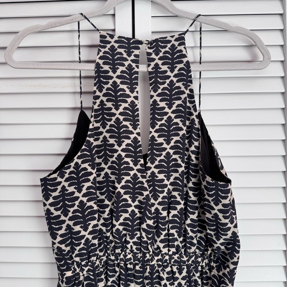 Madewell Silk Daylight Dress Ikat Bloom Black Cream Size 6 - Picture 7 of 11